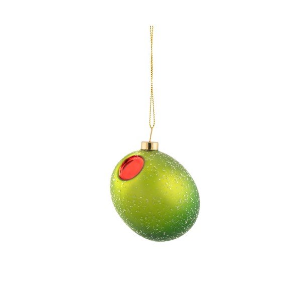 Steklen okrasek za jelko 7 cm Olive – Sass & Belle