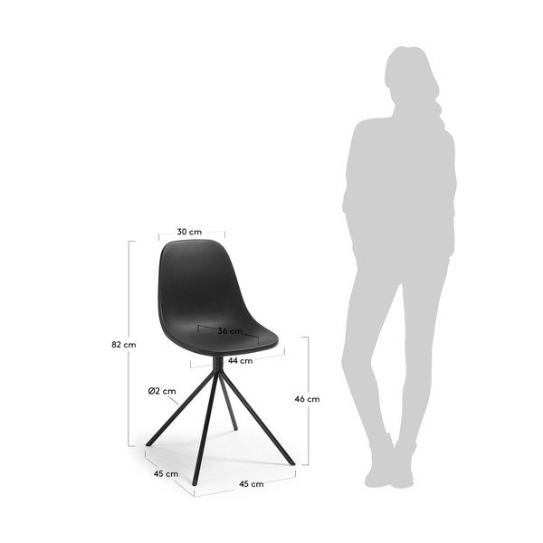Komplet 2 črnih jedilnih stolov La Forma Mint-image-2