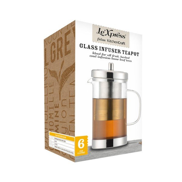 Čajnik s cedilom iz nerjavečega jekla Kitchen Craft, 1000 ml-image-2