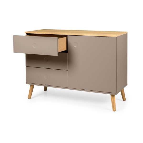 Rjava nizka komoda v hrastovem dekorju 109x79 cm Dot – Tenzo-image-3