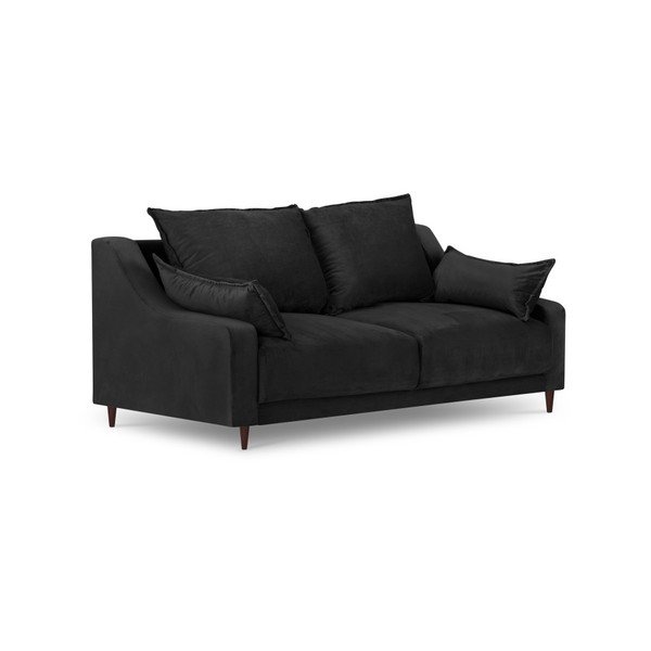 Črna žametna zofa Mazzini Sofas Freesia, 150 cm-image-2