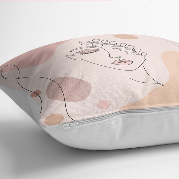 Komplet 4 dekorativnih prevlek za vzglavnik Minimalist Cushion Covers Draw Art Women, 45 x 45 cm-image-1