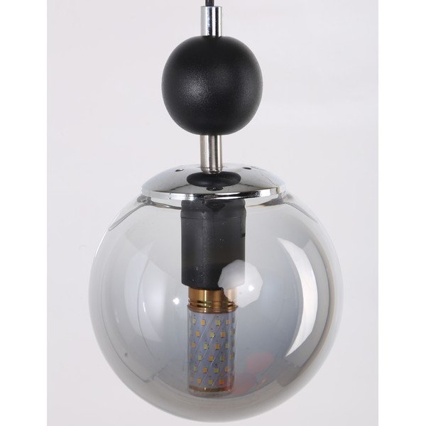 Črno-siva viseča svetilka s steklenim senčilom ø 15 cm Marble – Squid Lighting-image-1