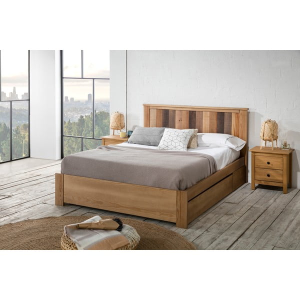 Zakonska postelja z letvenim dnom 140x190 cm Maude - Marckeric-image-1