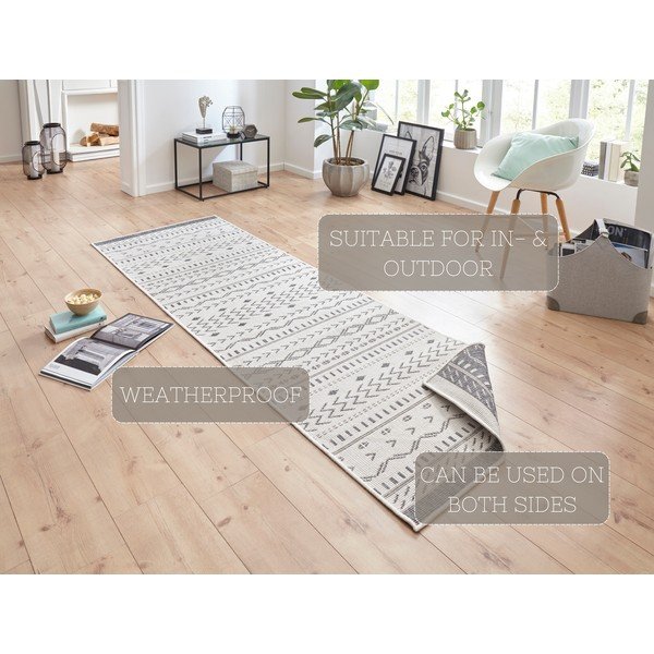 Sivo-krem zunanja preproga NORTHRUGS Kuba, 250 x 80 cm-image-4