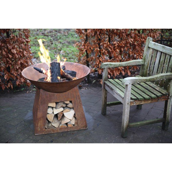 Kovinski kamin s pladnjem za les Esschert Design Camping-image-1