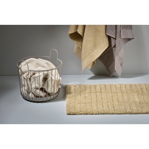 Temno bež bombažna kopalniška preproga Zone Tiles, 80 x 50 cm-image-2