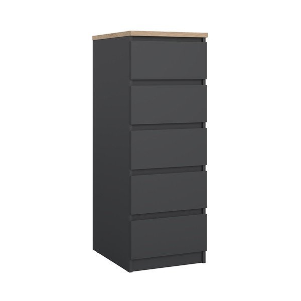 Temno siva komoda 40x111x50 cm Naia – Tvilum