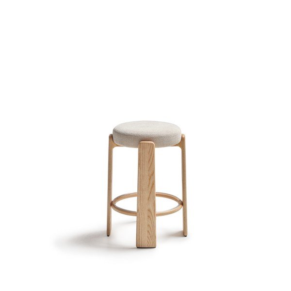 Barski stol iz masivnega jesena v bež in svetli naravni barvi (višina sedeža 75 cm) Granite – Kave Home-image-2