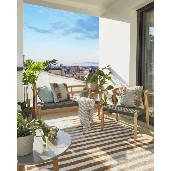 Zelena prevleka za okrasno blazino iz reciklirane plastike Kave Home Dalila, ø 45 cm-image-2