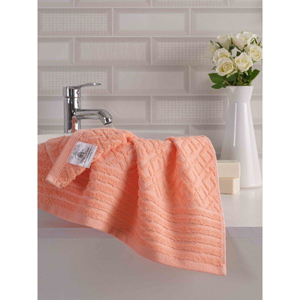 Oranžni frotirni bombažni komplet brisač 2 ks Diamond – Mila Home-image-2