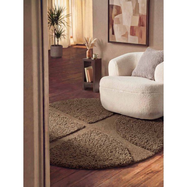 Rjava ročno tkana okrogla preproga ø 160 cm Lambeth Jasper – Ted Baker-image-1