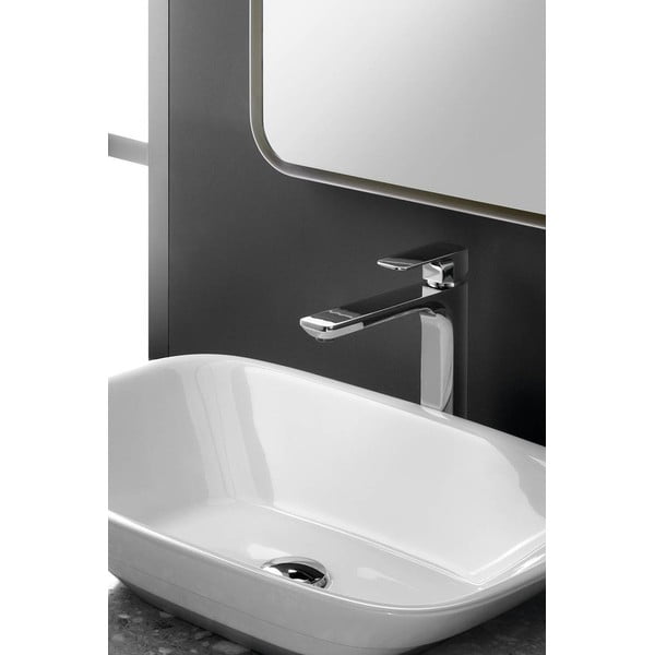 Stoječa armatura za umivalnik v sijajno srebrni barvi Spy – Sapho-image-3