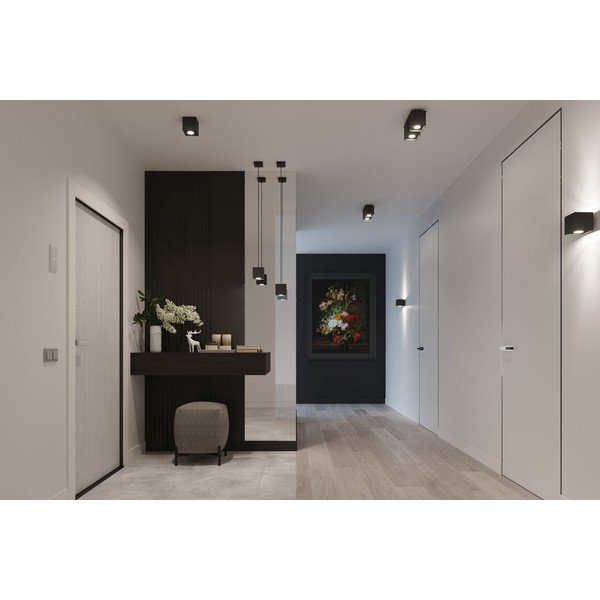 Črna viseča svetilka Sollux Geo-image-1