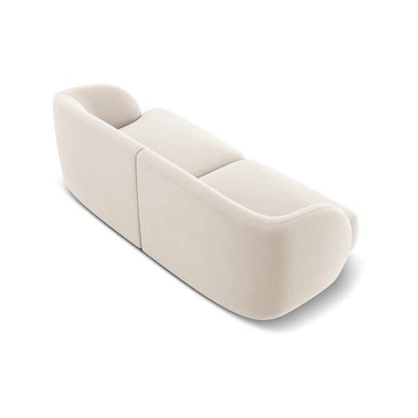 Bež žametni kavč 184 cm Miley - Micadoni Home-image-3