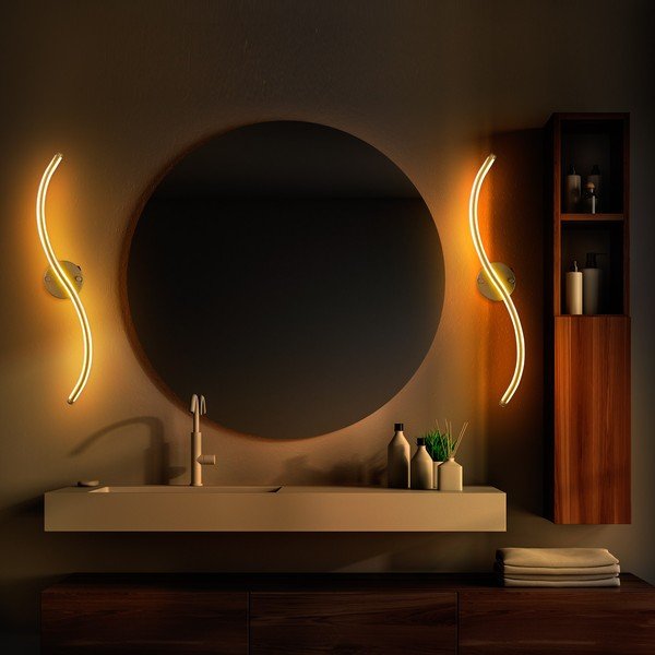 LED stenska svetilka v zlati barvi Yilan – Opviq lights-image-4