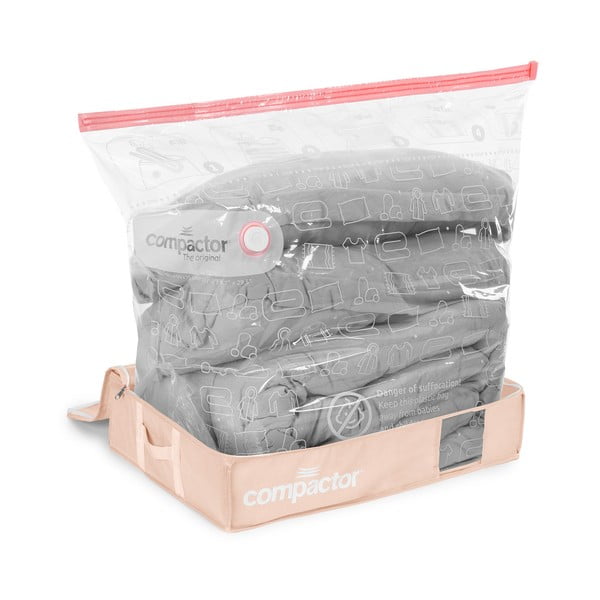 Vakuumske plastične škatle za pod posteljo v kompletu 3 ks 65x45x15,5 cm Pink Edition – Compactor-image-2