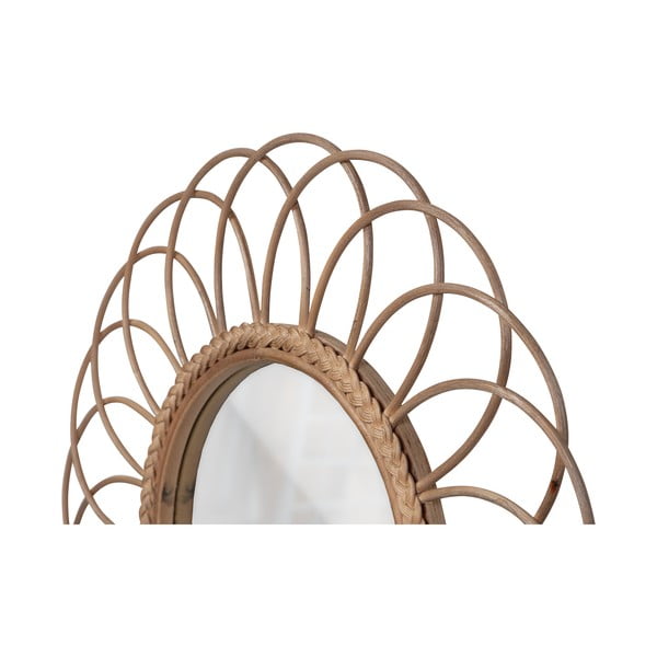 Stensko ogledalo z bambusovim okvirjem ø 59 cm Flores – Basiclabel -image-2