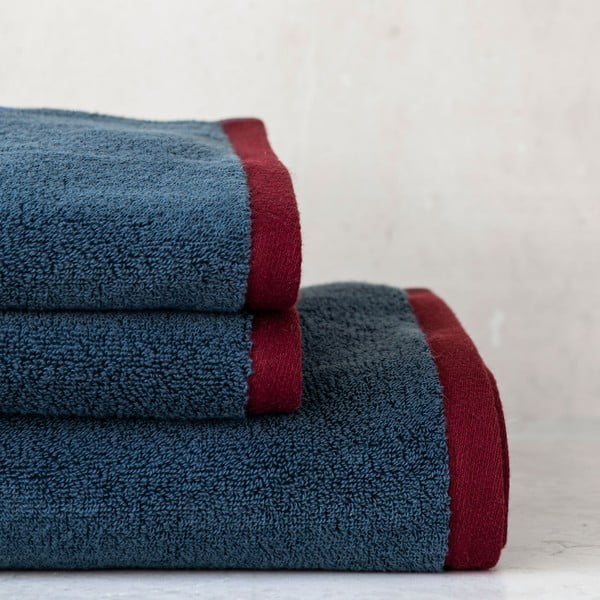 Temno modra/siva frotirna brisača iz organskega bombaža 70x133 cm Soft – Mette Ditmer Denmark-image-2