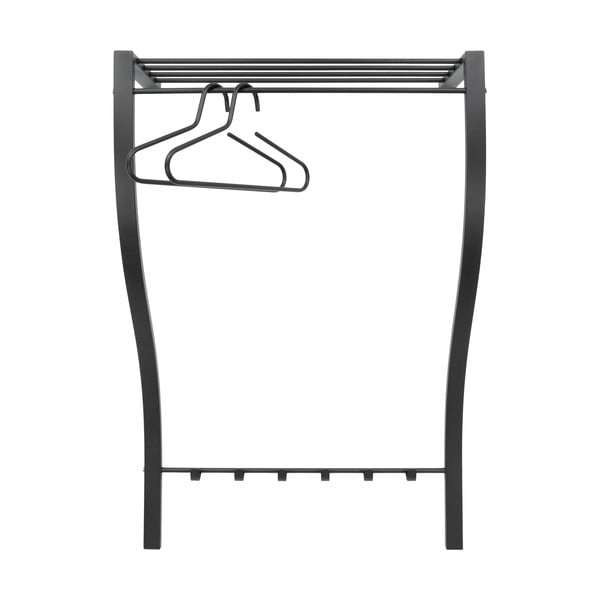 Črn kovinski stenski obešalnik s polico 75 cm Carve – Spinder Design-image-2