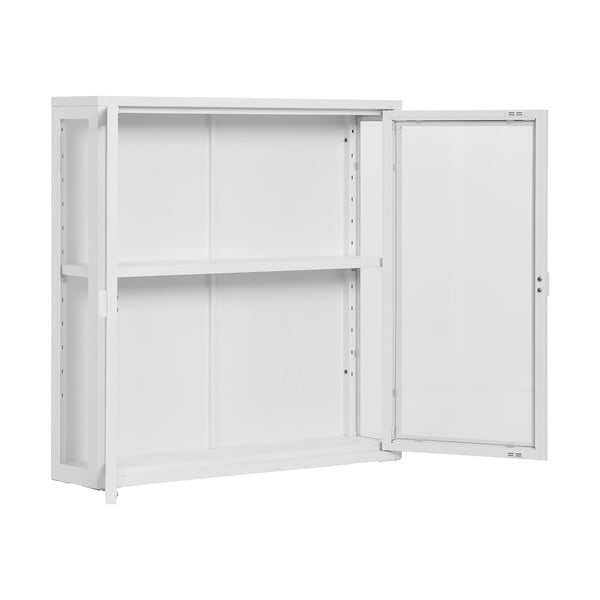 Bela kovinska stenska vitrina 80x80 cm Brisbane – House Nordic-image-2