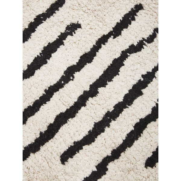 Bež in črna ročno tkana bombažna preproga Westwing Collection Fini, ø 150 cm-image-1