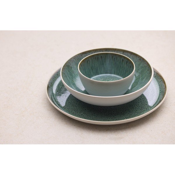 Belo-zelen krožnik iz kamenine ø 27 cm Gastro White/Green – Bitz-image-1