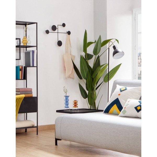 Črn kovinski stenski obešalnik Kave Home Vianela, 52 x 40 cm-image-3