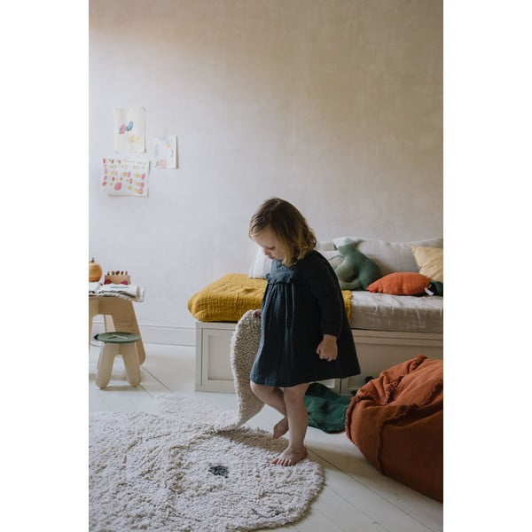 Svetlo siva pralna ročno tkana bombažna otroška preproga 130x135 cm Bunny – Lorena Canals-image-4