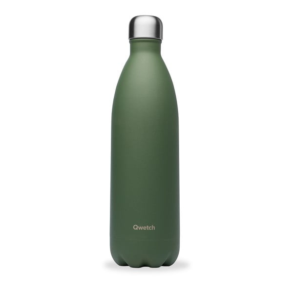 Zelena steklenica za vodo iz nerjavečega jekla 1 l Granite - Qwetch