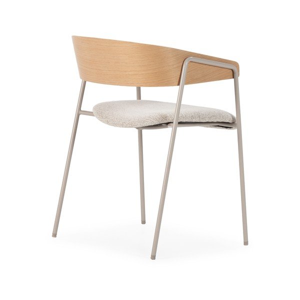 Svetlo sivi/v naravni barvi oblazinjeni jedilni stoli v kompletu z nasloni za roke 2 ks Cora – MOME-image-3