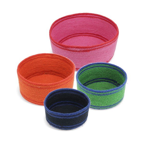 Košare v kompletu 4 ks iz jute ø 23x11 cm – Rex London