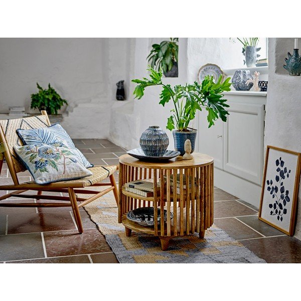 Okrogla klubska mizica iz masivnega manga v naravni barvi ø 60 cm Sali – Bloomingville-image-4