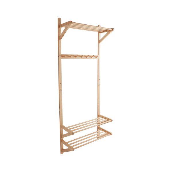 Set za hodnik iz masivnega bora v svetli naravni barvi 75x190x32 cm Cole – Jotex