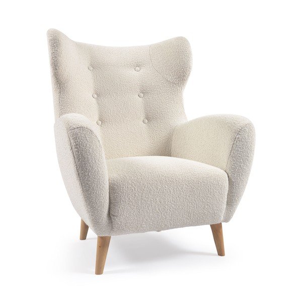 Bel fotelj iz tkanine bouclé Patio – Kave Home