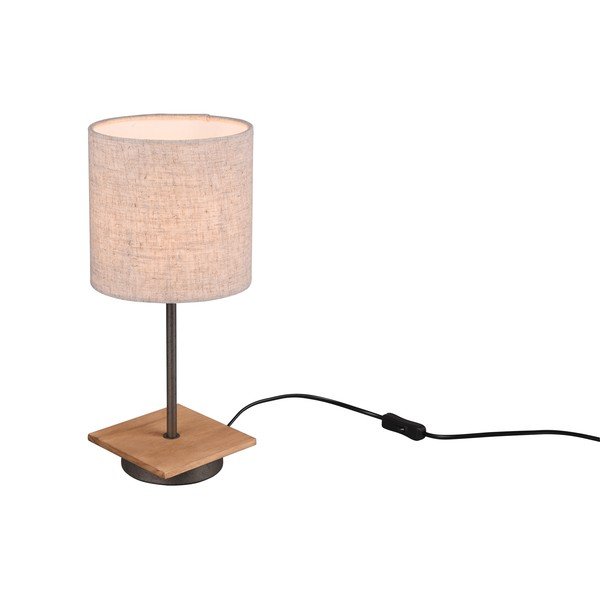 Namizna svetilka s tekstilnim senčilom v bež in naravni barvi (višina 40 cm) Elmau – Trio-image-1