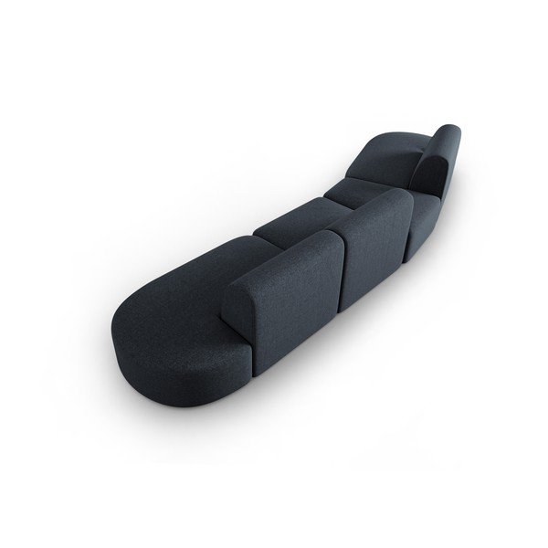 Modra sedežna garnitura iz šenilje levi kot 428 cm Paolo – Milo Casa-image-3