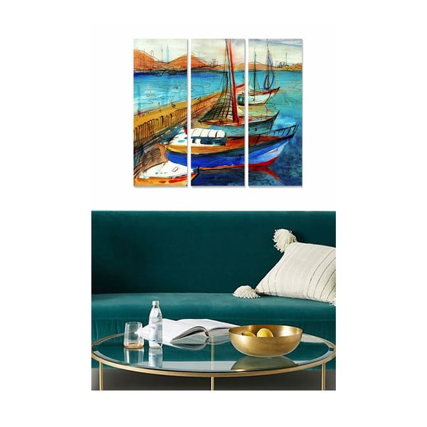 Slike v kompletu 3 ks 20x50 cm Sailing – Wallity-image-1