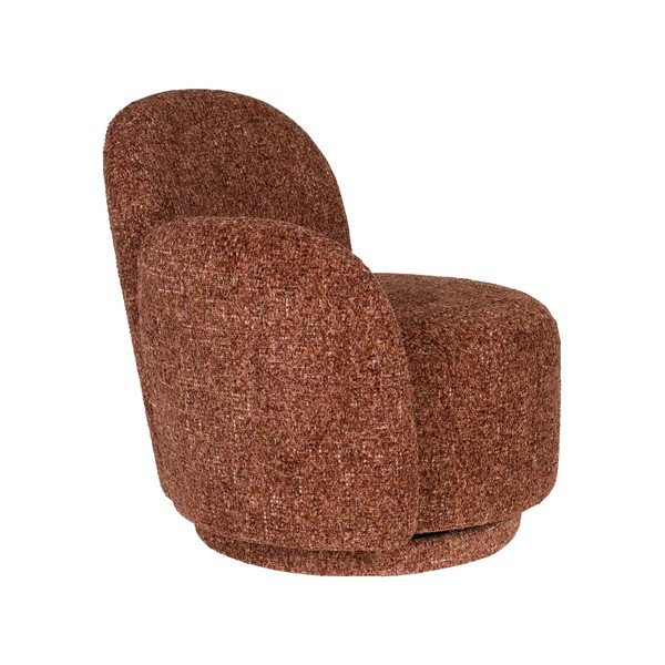 Rdeč vrtljiv fotelj iz šenilje Rose – Dutchbone