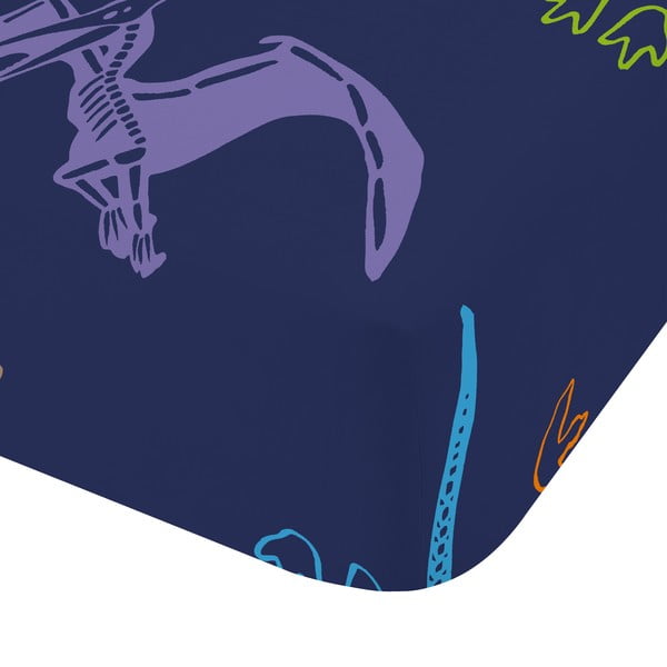 Modra napenjalna otroška rjuha za posteljico 70x140 cm Prehistoric Dinosaurs – Catherine Lansfield