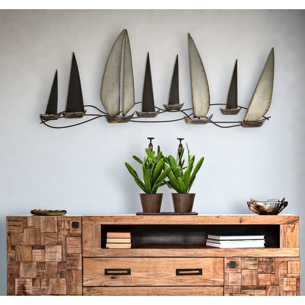 Kovinska stenska dekoracija 119x51 cm Regata – Mauro Ferretti-image-1