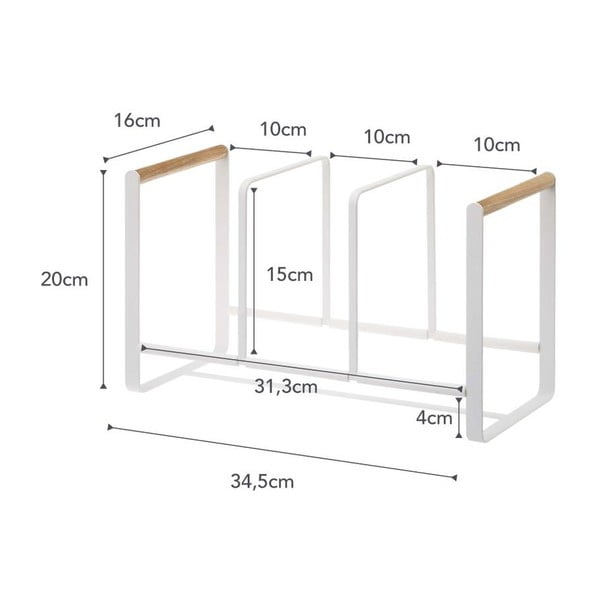 Belo stojalo za krožnike z detajli iz bukovega lesa YAMAZAKI Tosca-image-3