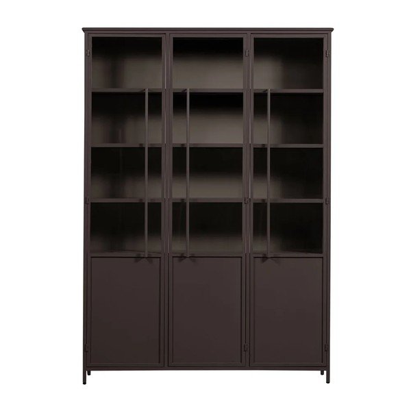 Temno rjava kovinska vitrina 140x200x42 cm Exhibit – WOOOD