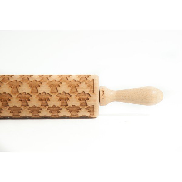 Leseni božični reliefni valjček za testo Valek Angel-image-1