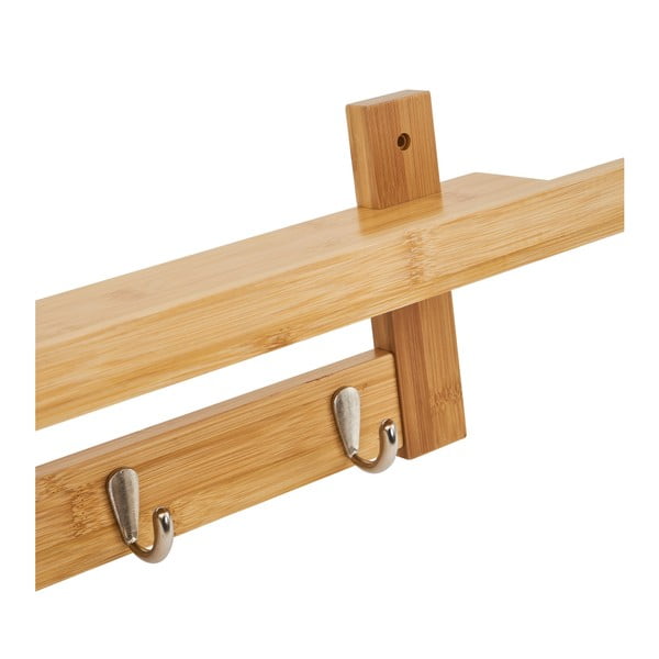 Stenski obešalnik iz bambusa s polico - Casa Selección-image-2