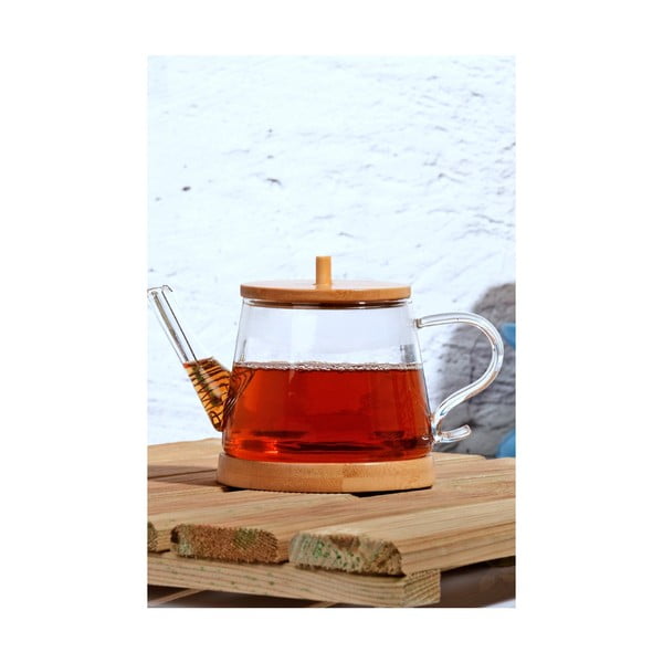 Stekleni čajnik s pokrovom iz bambusa Kutahya Daphne