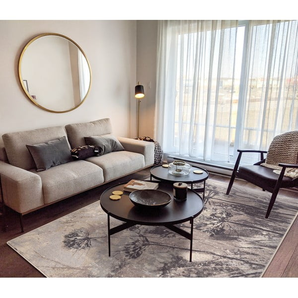 Siva/kremno bela volnena preproga 160x240 cm Lissey – Agnella-image-1