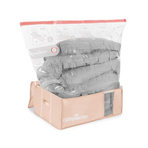 Vakuumske plastične škatle za shranjevanje oblačil v kompletu 3 ks 65x45x27 cm Pink Edition – Compactor-image-2