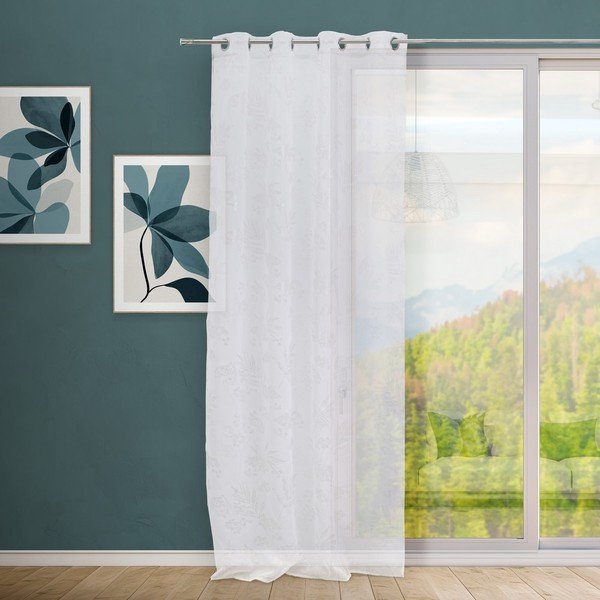Srebrno-bela prosojna zavesa 140x260 cm Bonsái – Casa Selección-image-1