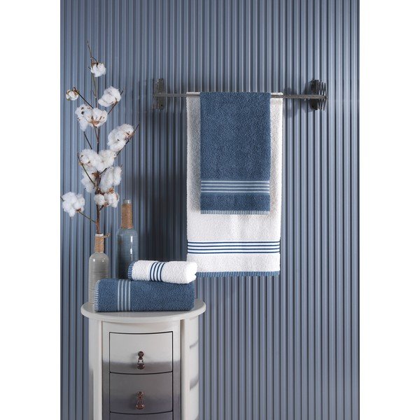 Beli/modri bombažni komplet brisač 4 ks – Mila Home-image-2